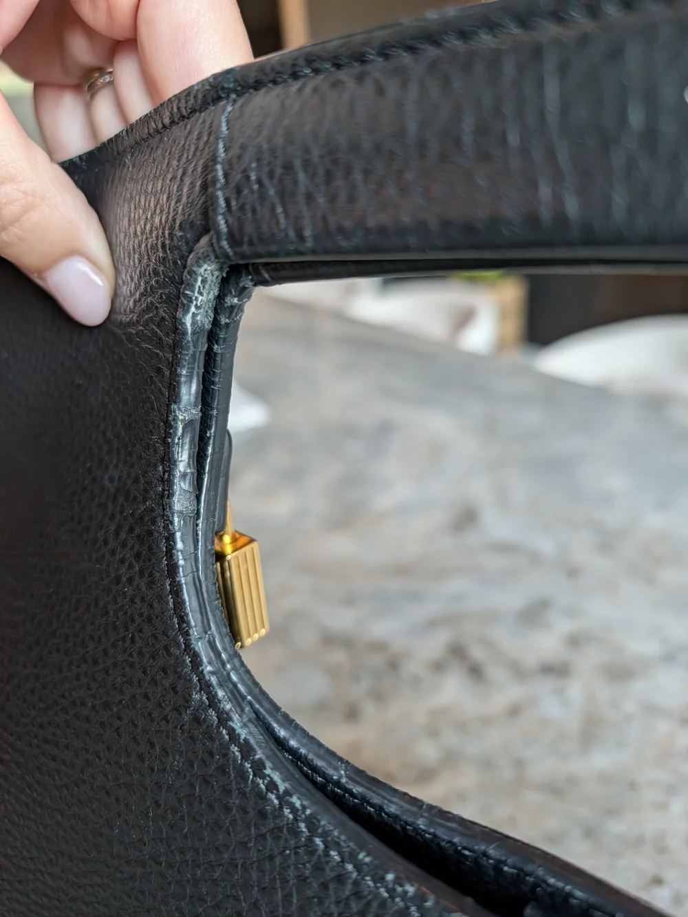 Tom Ford Black Leather Alix Bag with Gold Hardware